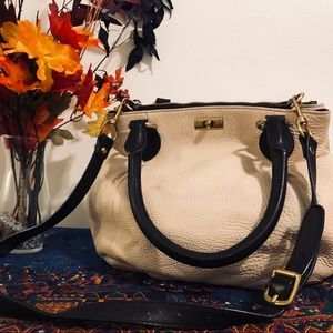 J.CREW BROMPTON HOBO LEATHER PINK &  BLACK SATCHEL